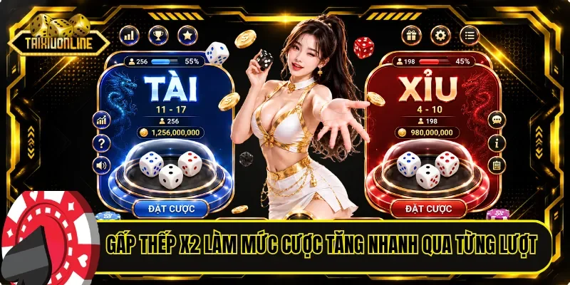 Gấp thếp x2 làm mức cược tăng nhanh qua từng lượt